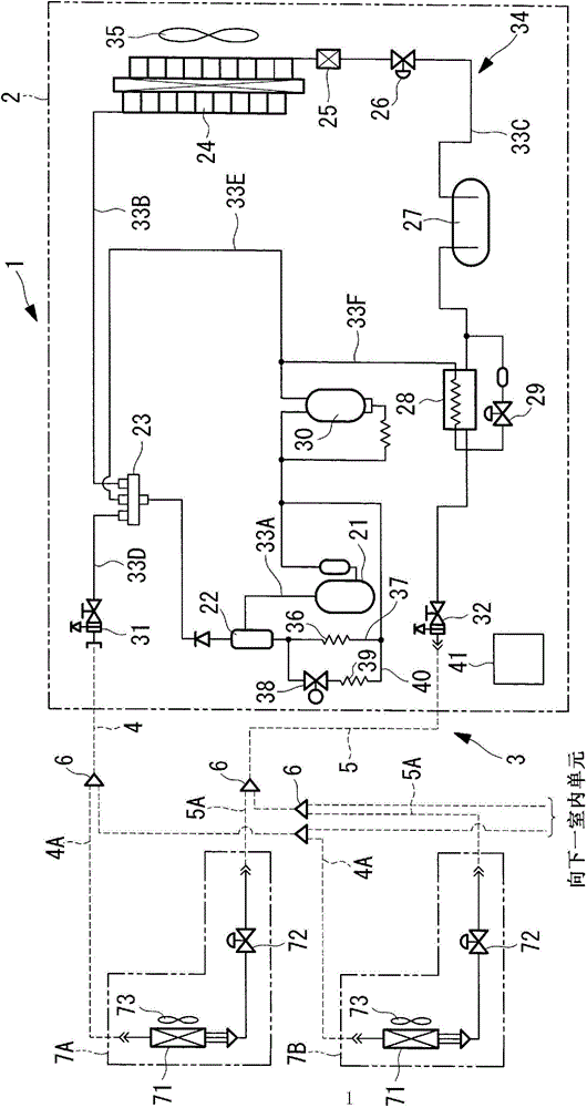 Control device, method, and program, and multi-type air conditioning system comprising same