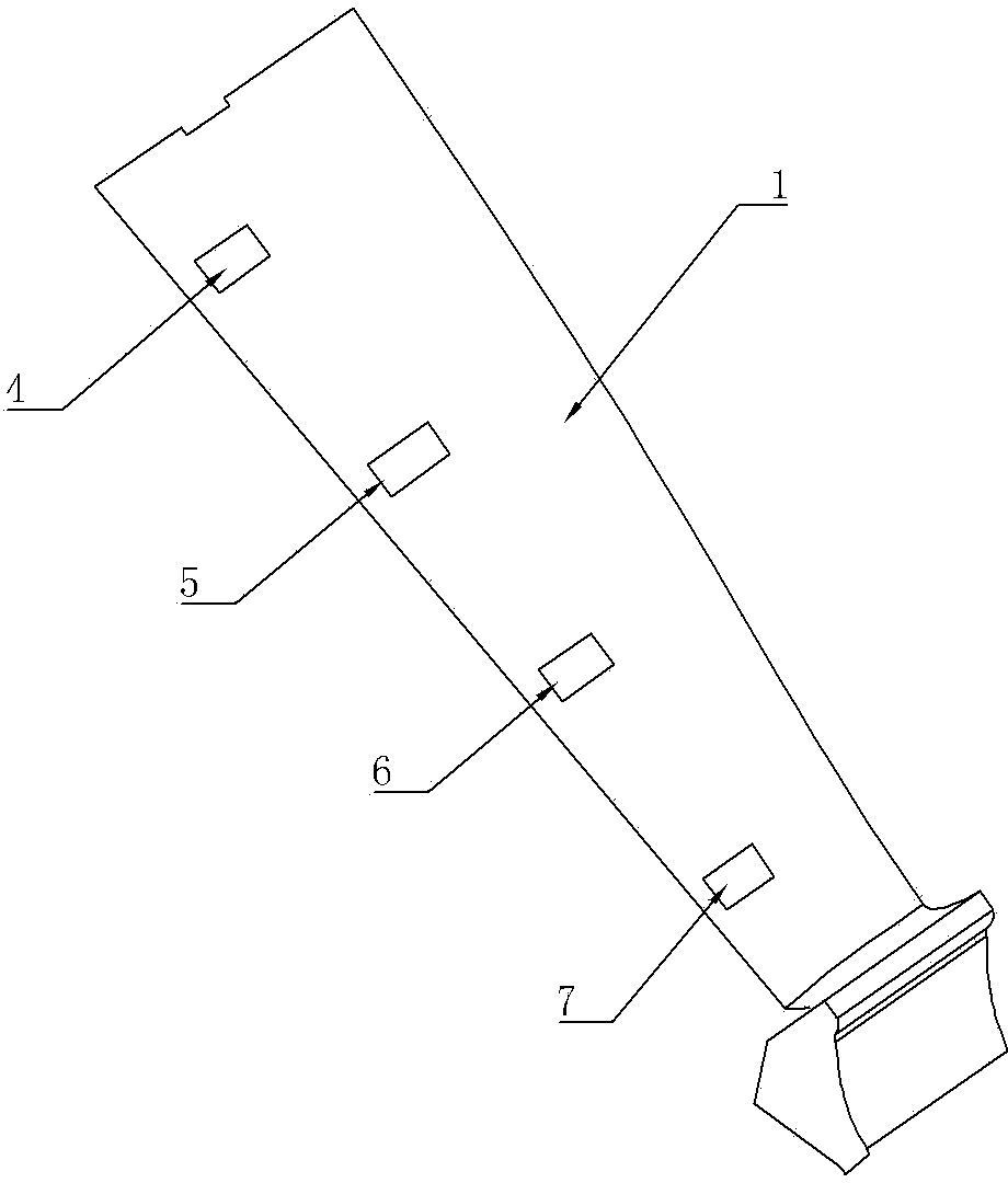 Method for quickly detecting thickness of lower surface of blade in high-temperature thermal state