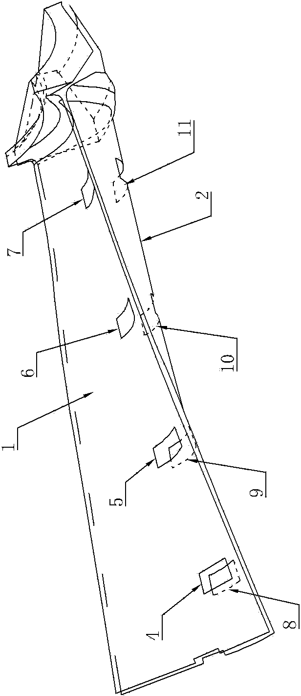 Method for quickly detecting thickness of lower surface of blade in high-temperature thermal state