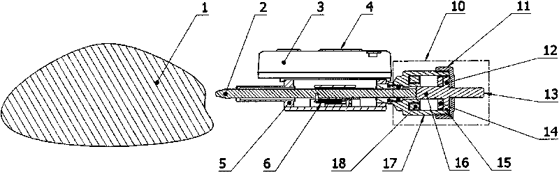 Impulse sensor with damper for actively measuring linear displacement