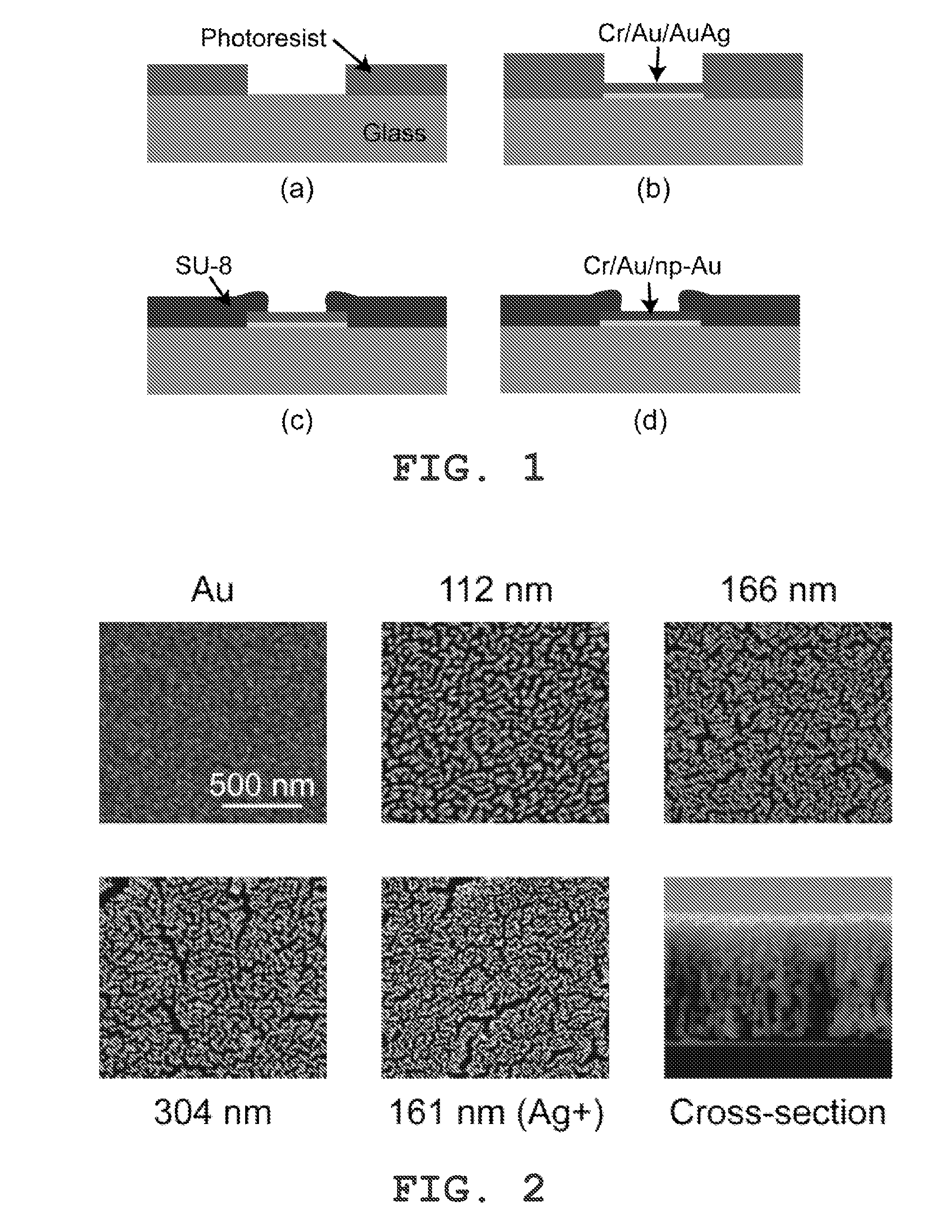 Nanoporous metal multiple electrode array and method of making same