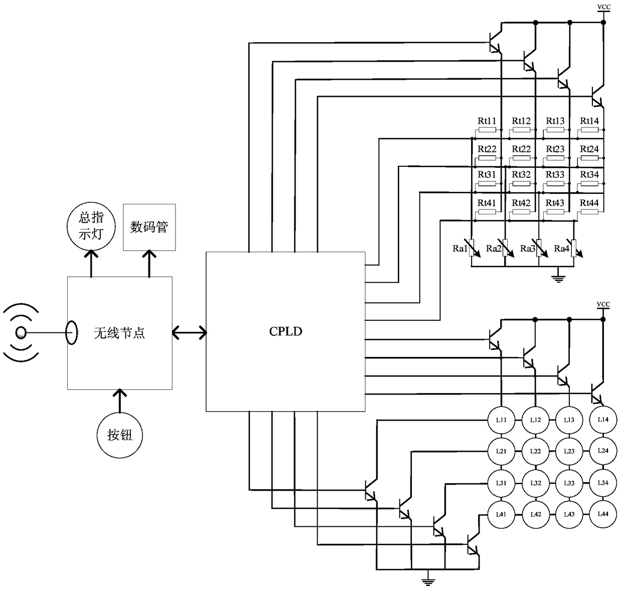 A dot-matrix material detection and reclaiming indicating device and method