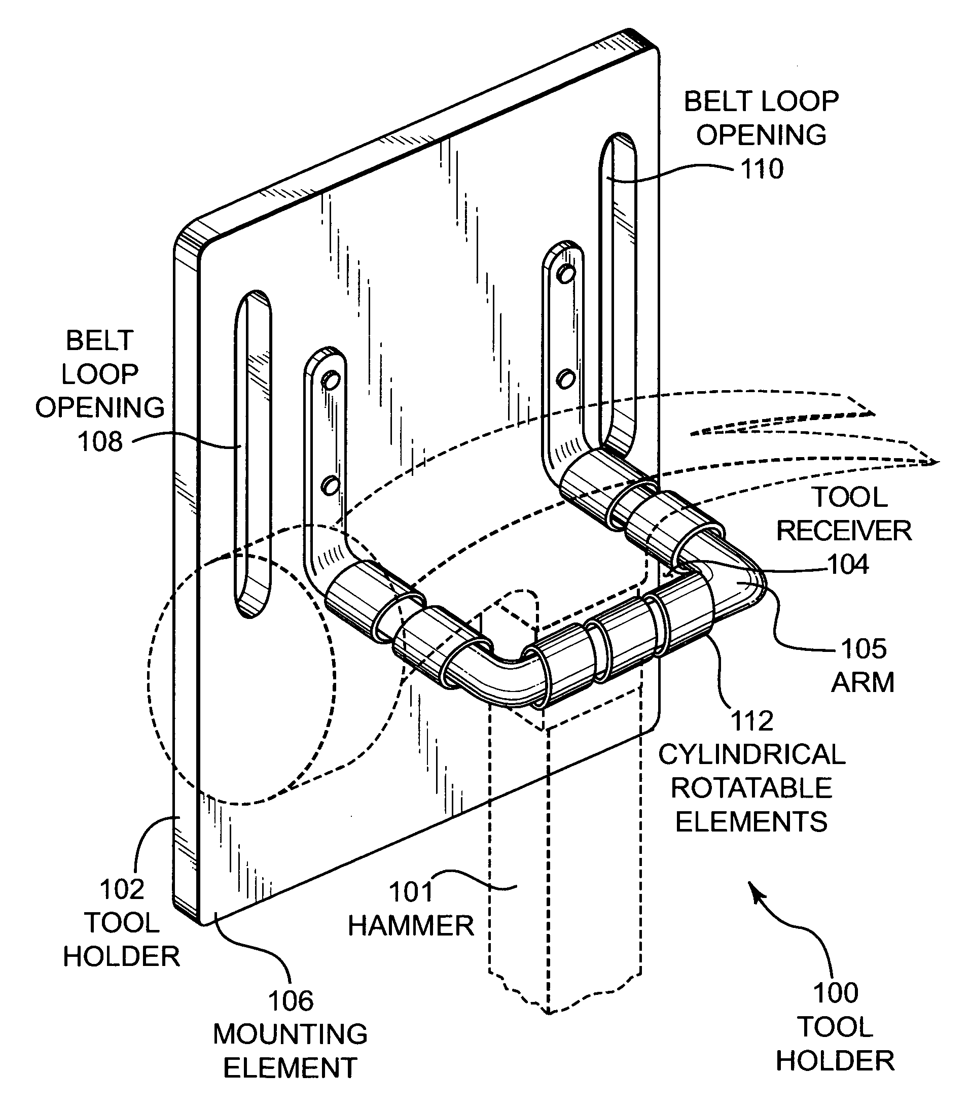 Tool holder with roller edge receiver