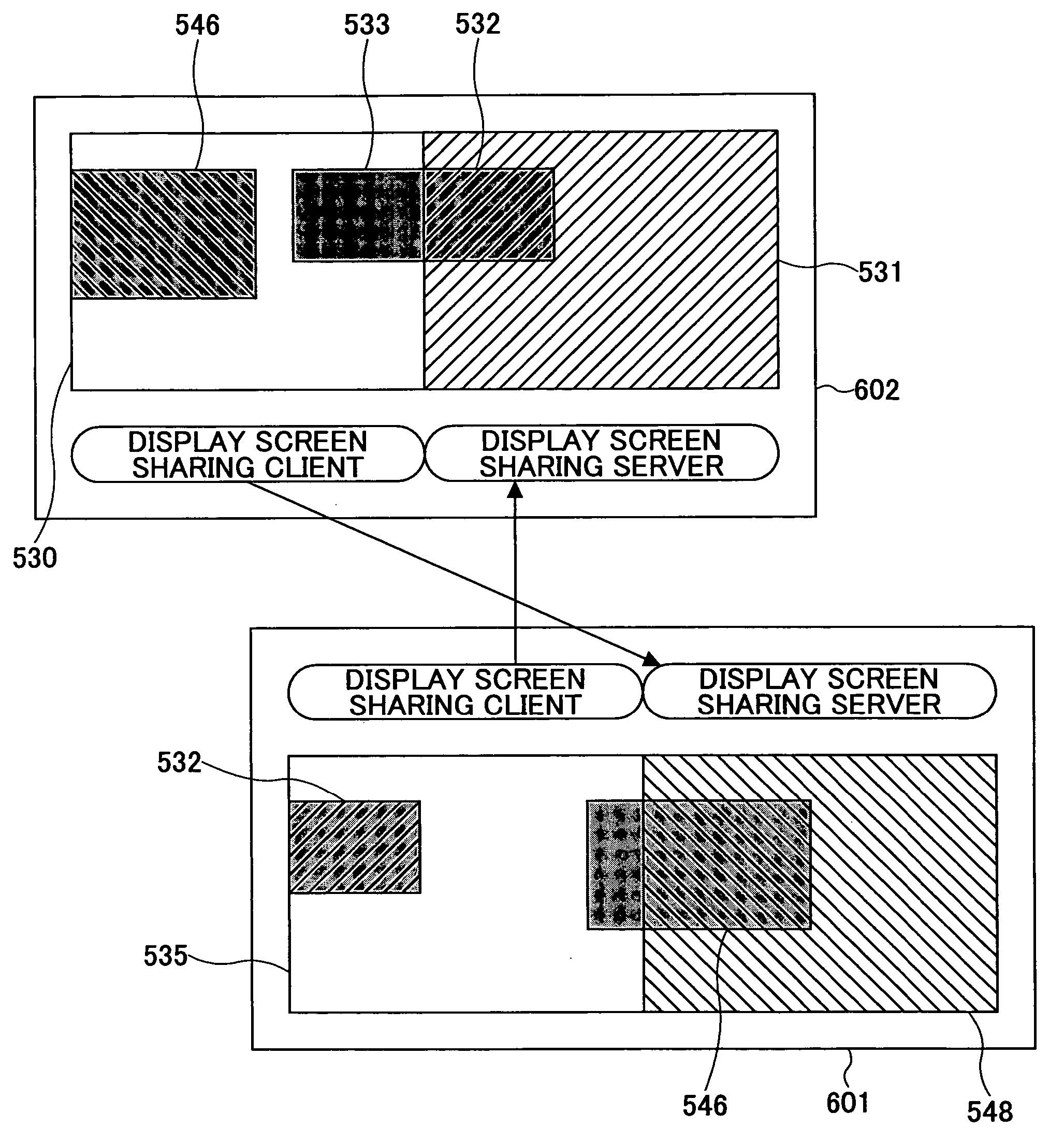 System and method for sharing display screen between information processing apparatuses