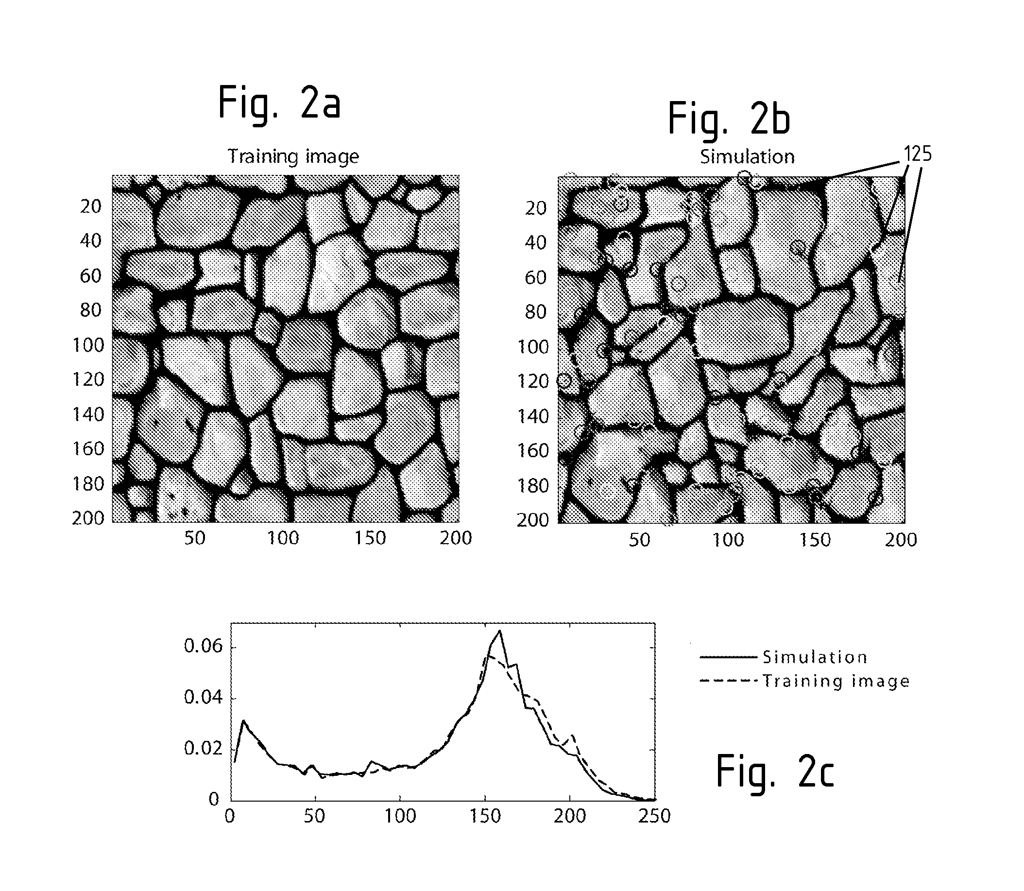 Deterministic version of the multiple point geostatistics simulation/reconstruction method with the simulated/reconstructed values are directly taken from the training images without prior estimation of the conditional