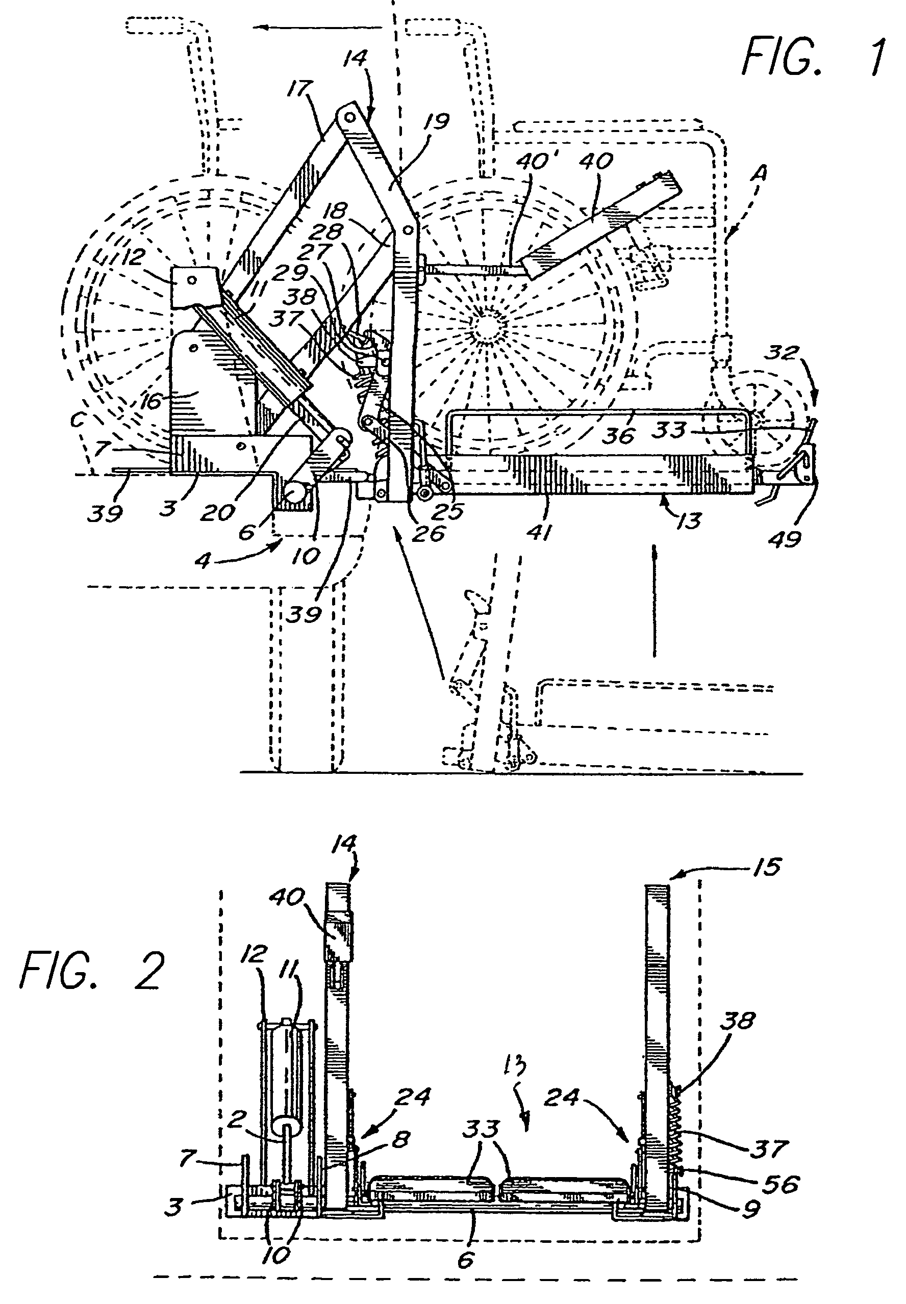 Wheelchair lift with slidable support arm