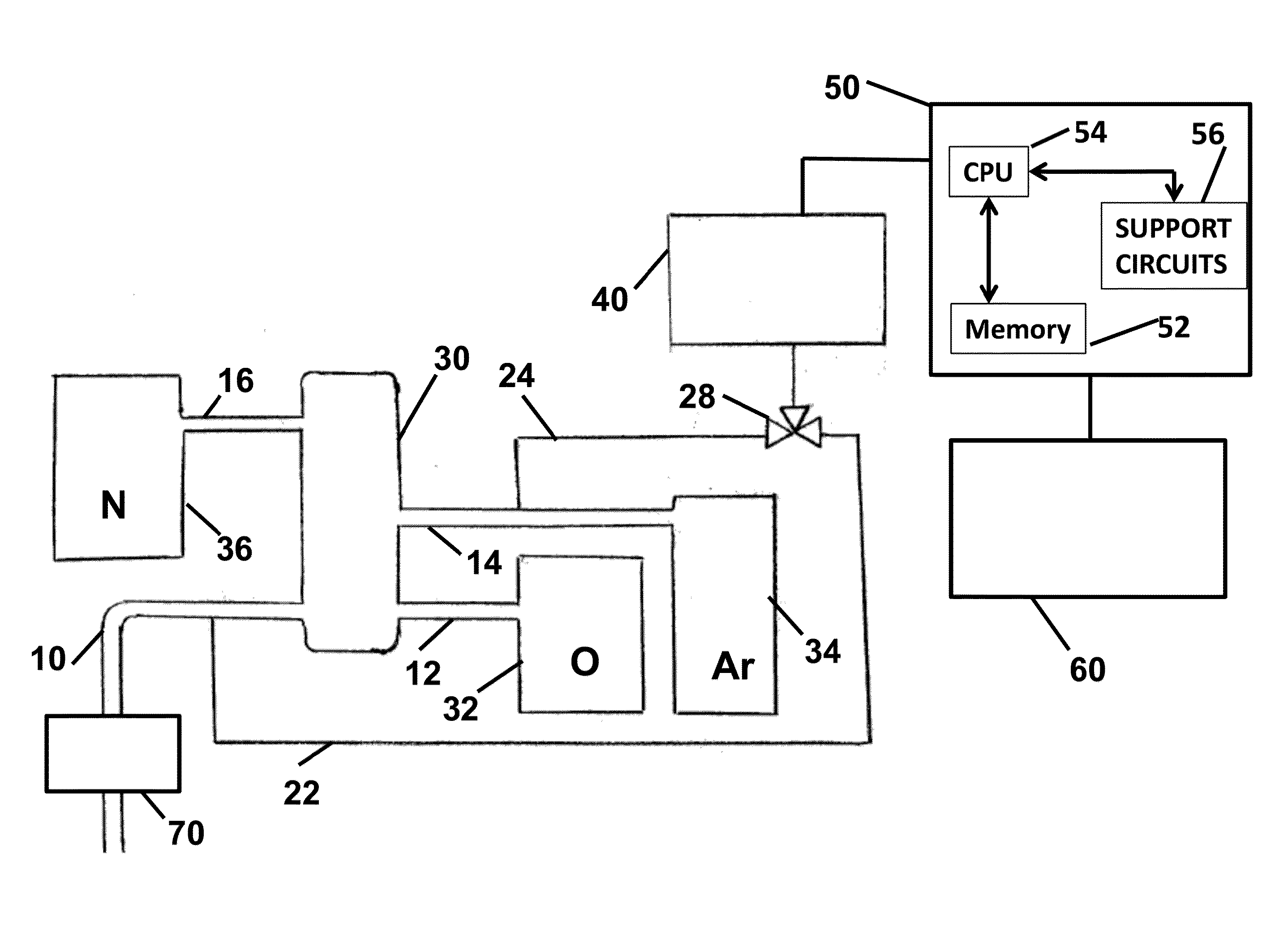 Device and method for testing underground argon