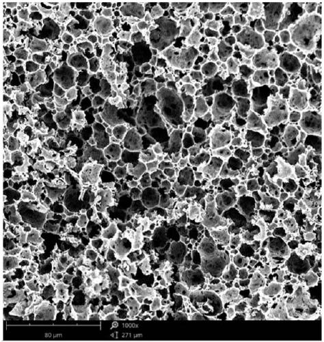 Pressure-sensitive polymer syntactic foam with through-cell structure and preparation method thereof