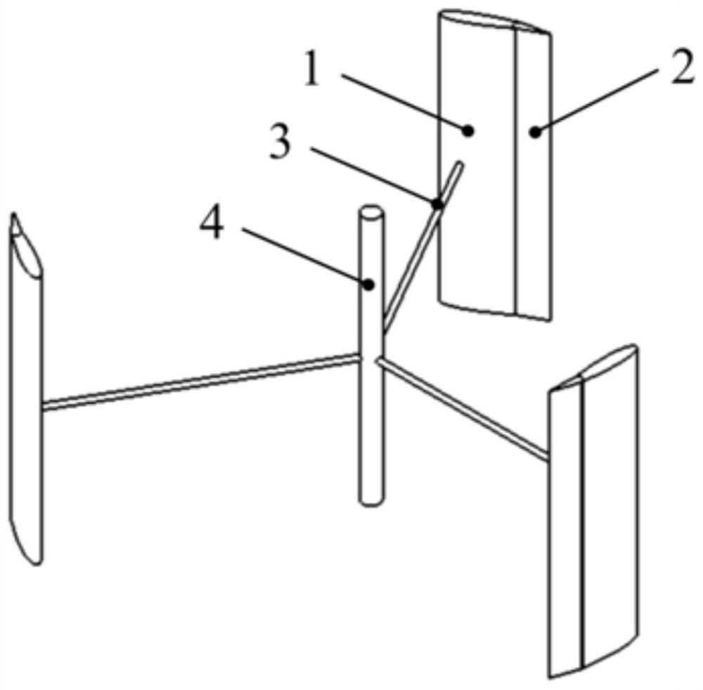 Vertical shaft wind turbine blade with variable trailing edge, and vertical shaft wind turbine