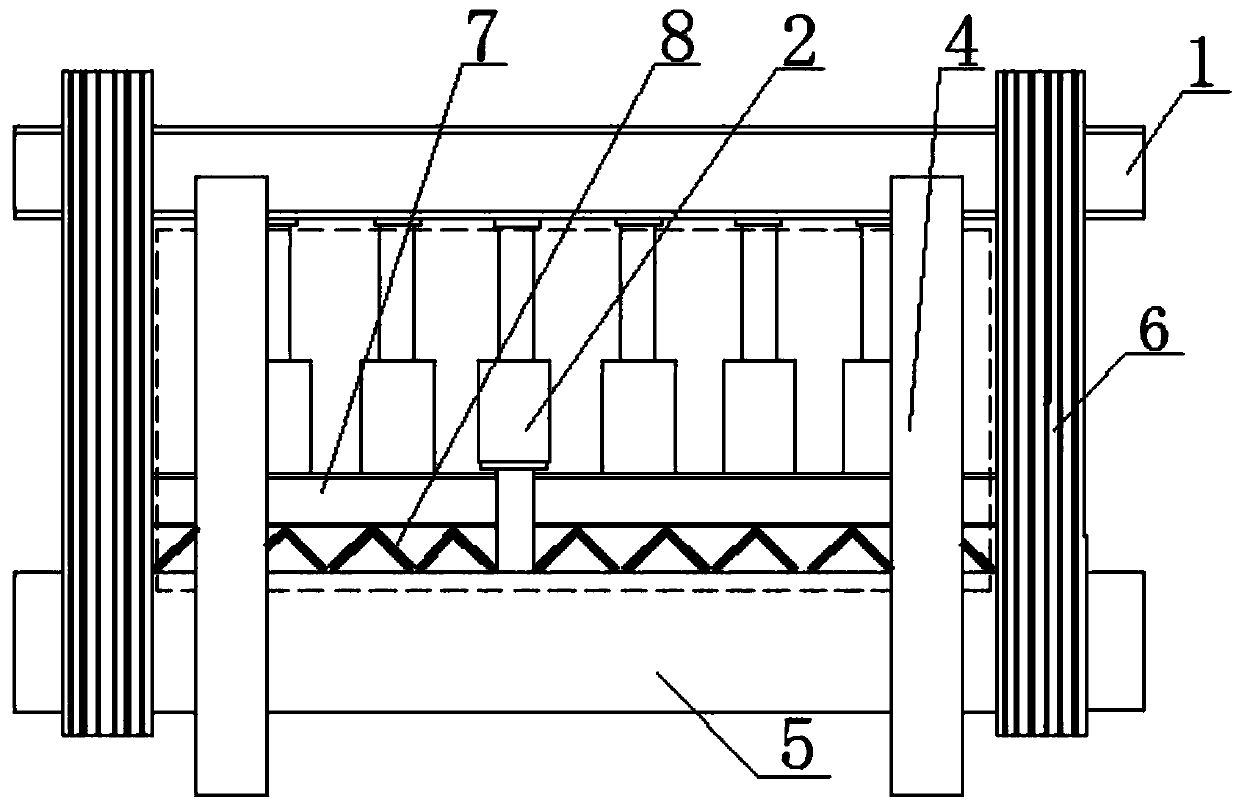 Site-load simulation experiment detection device of beam type structure and detection method thereof