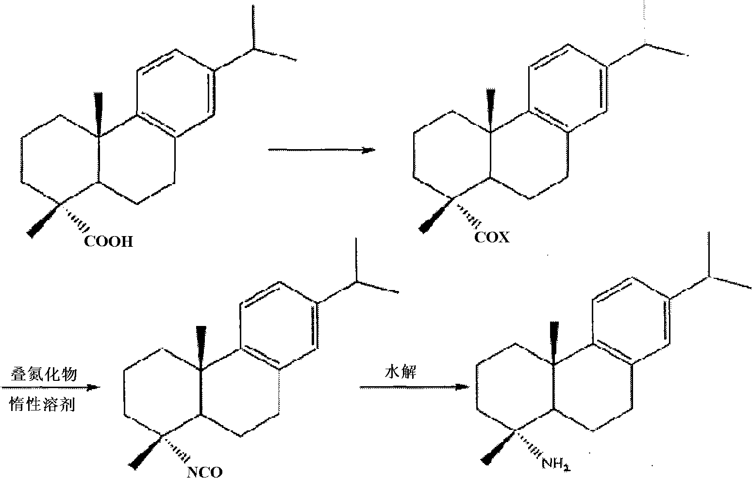 Preparation method for safely synthesizing dehydroabietic acid degraded amine