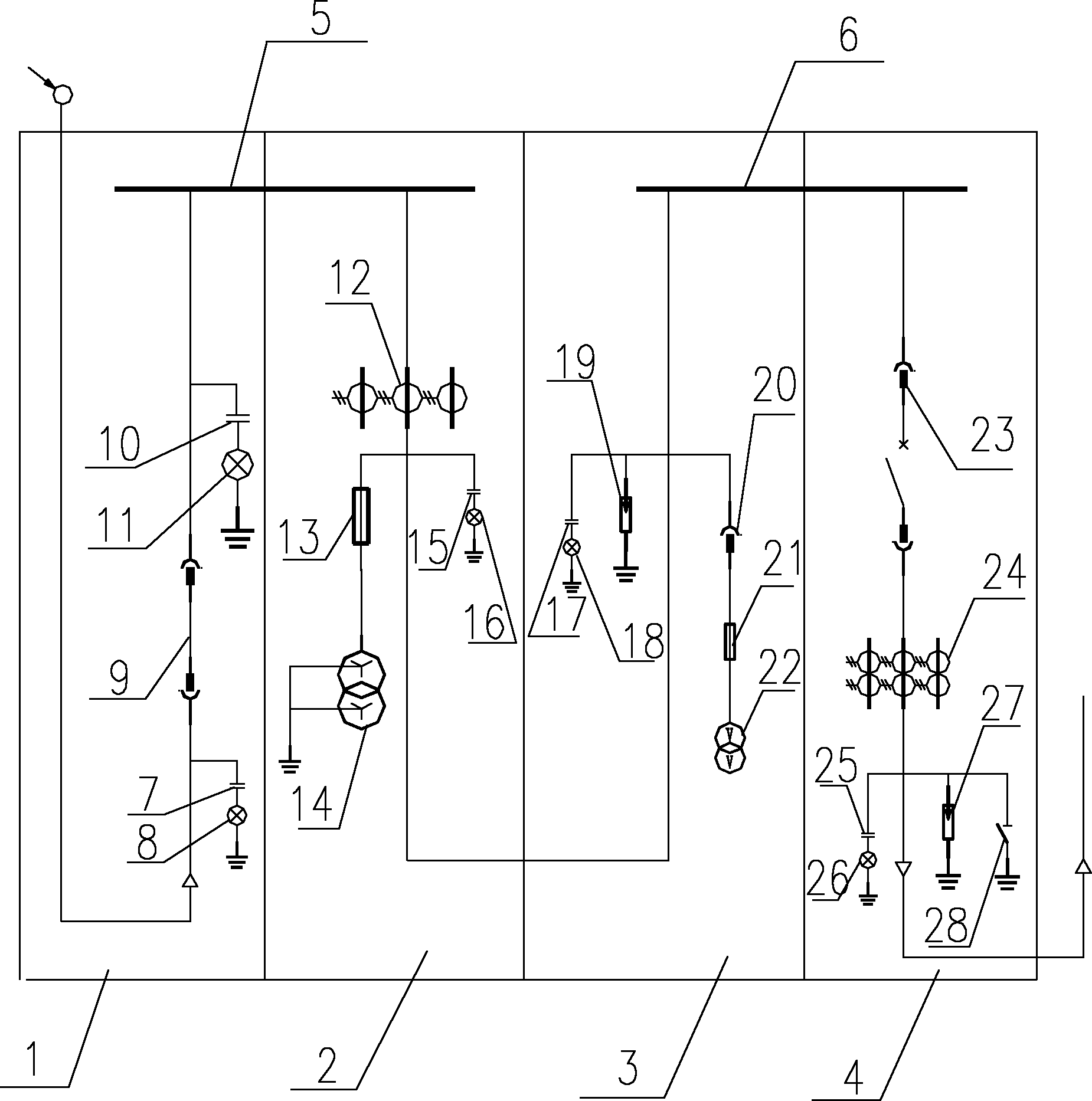 Single-power-supply 10KV power distribution device