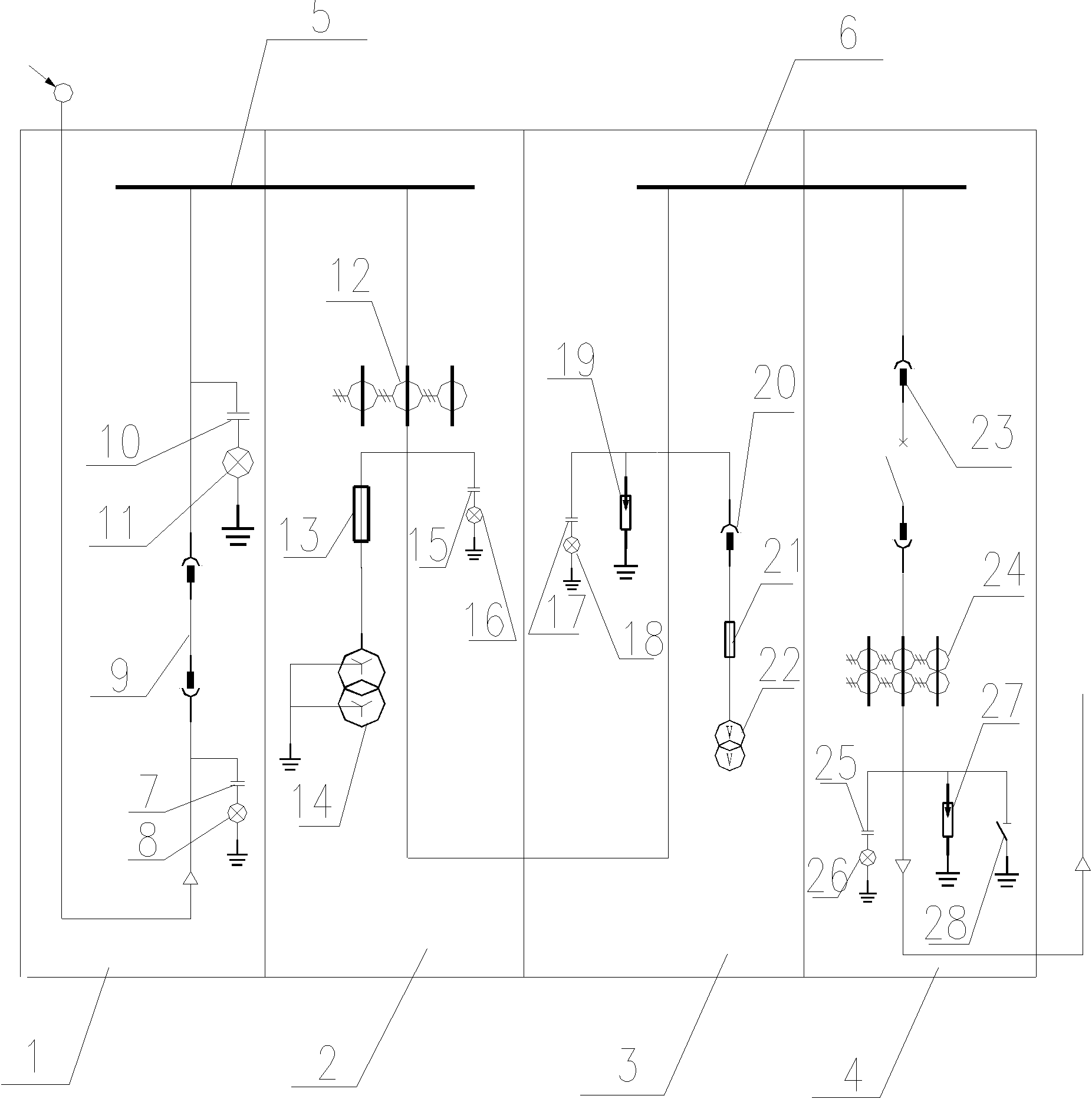 Single-power-supply 10KV power distribution device