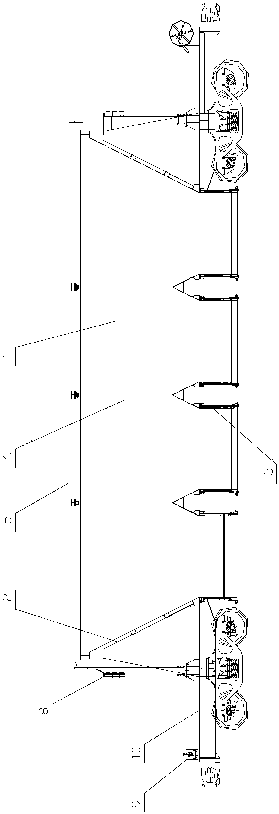 Bottom door opening-closing mechanism, vehicle body and hopper car