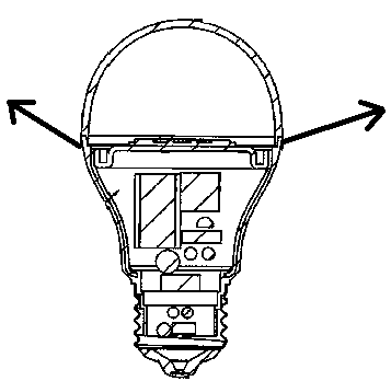 High-power and large-angle light distribution LED (Light Emitting Diode) bulb