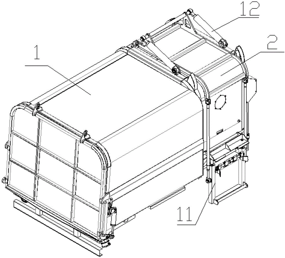 Side-loading compression garbage truck