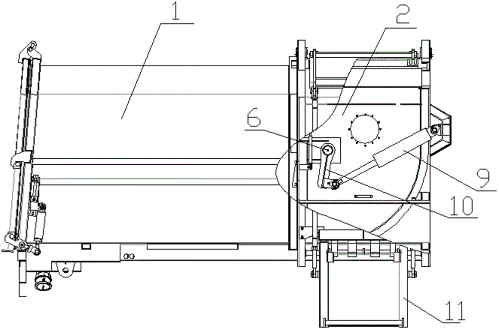 Side-loading compression garbage truck