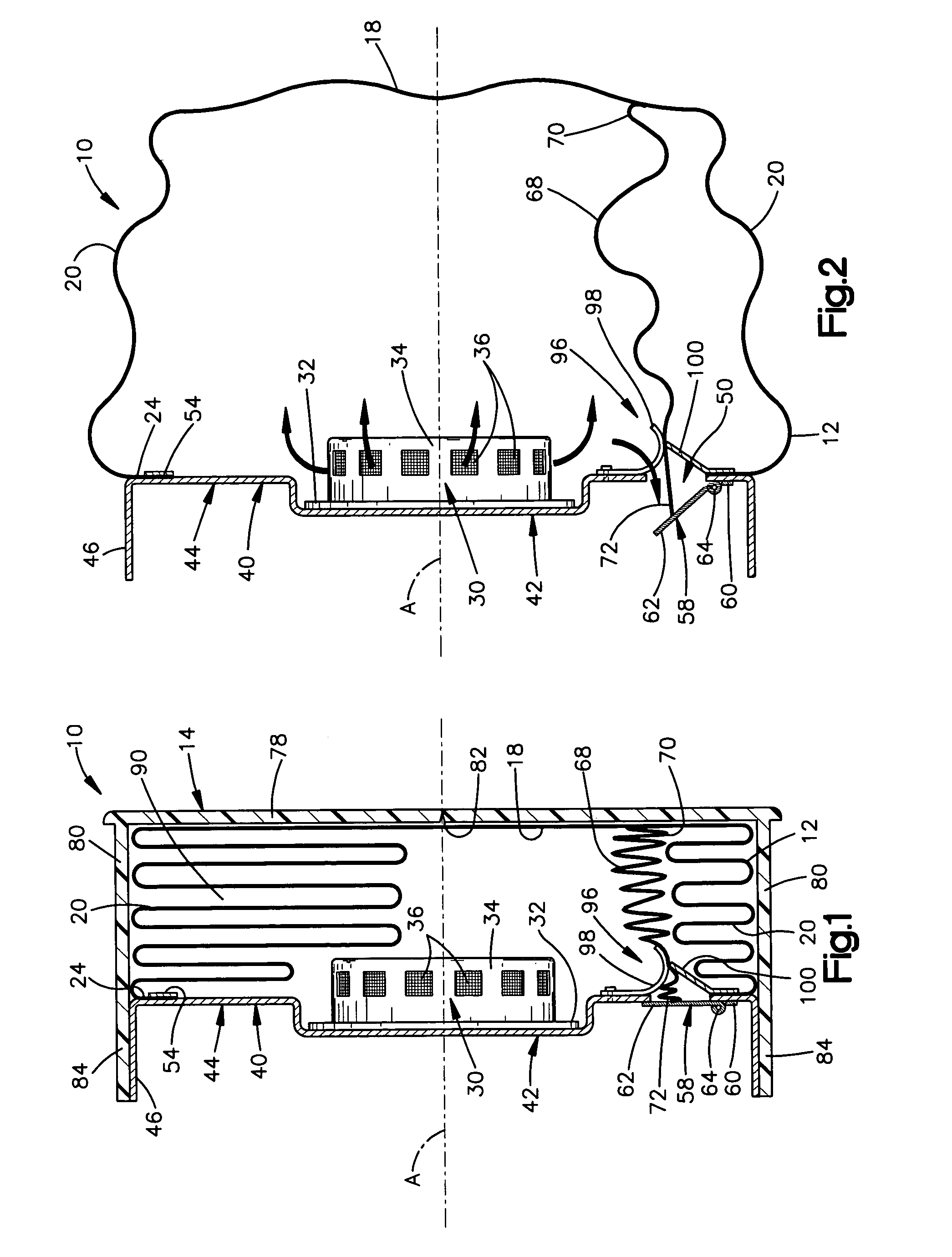 Air bag module with locking member for locking the position of a vent member