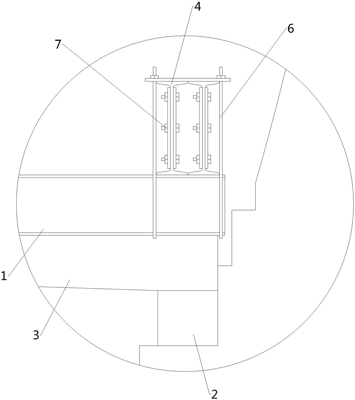 Construction structure enabling line to be overhead during existing railway foundation base disease treatment and construction method