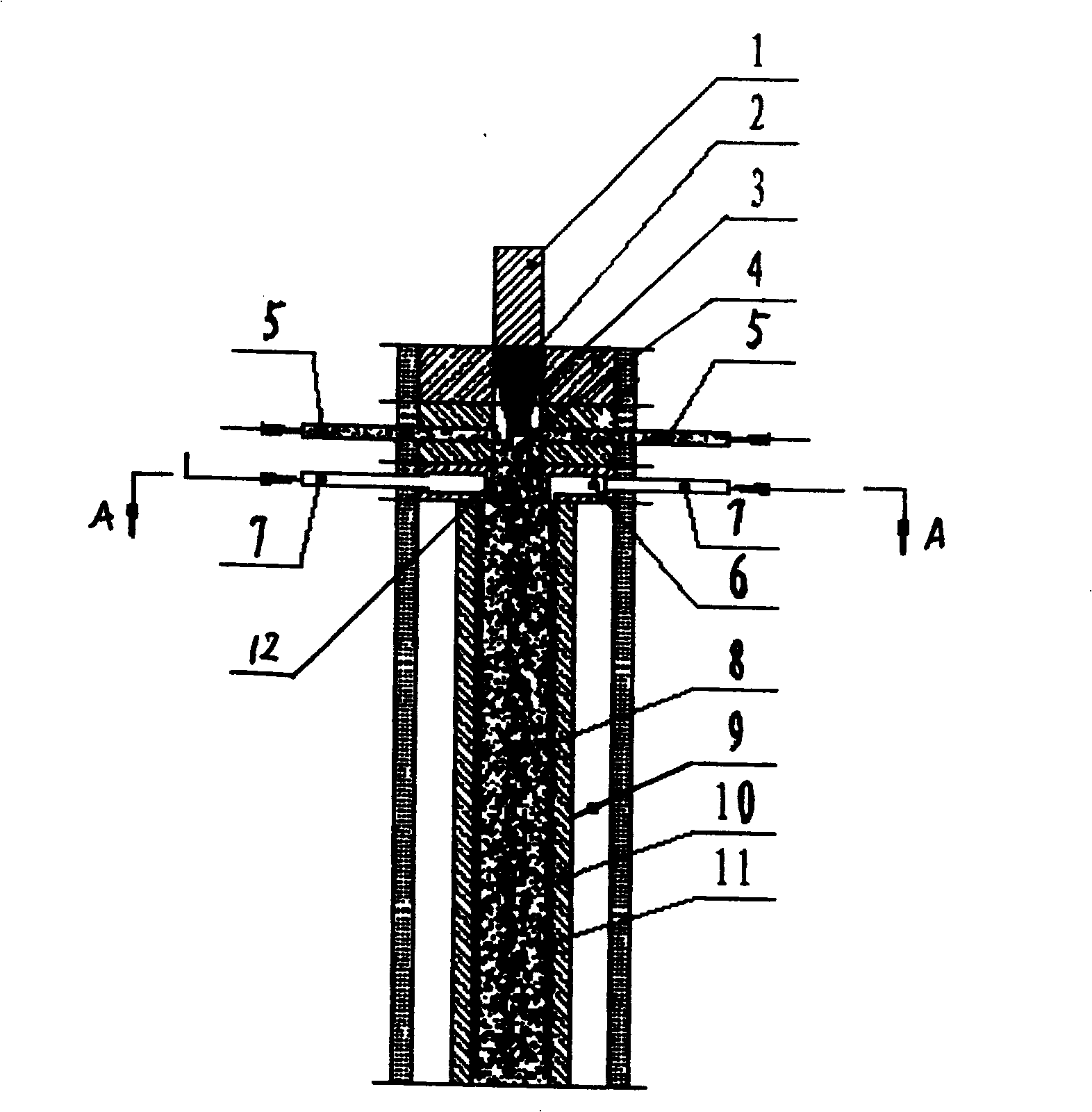 Method and structure of preventing channel of reactor for preparing ethyne by cracking plasma coal from coking