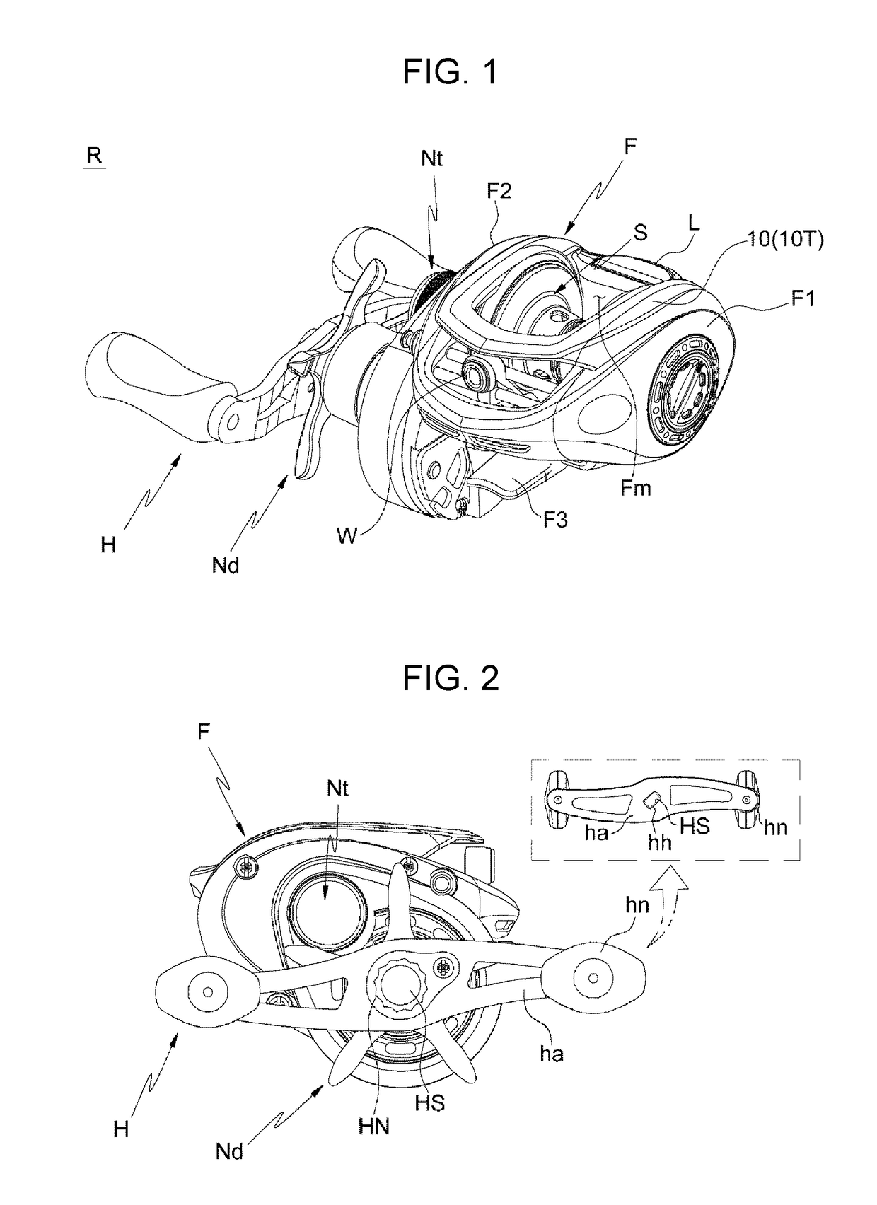 Fishing reel equipped with replaceable hood top