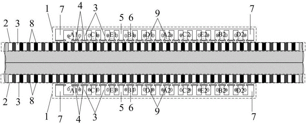 Fault-tolerant field-oriented control method for non-adjacent two-phase short circuits of five-phase permanent magnet-embedded fault-tolerant linear motor