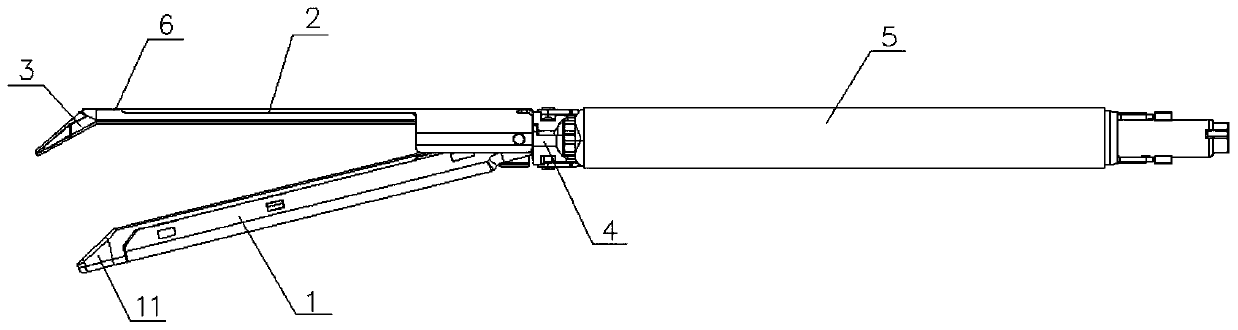 Anastomat with guide device