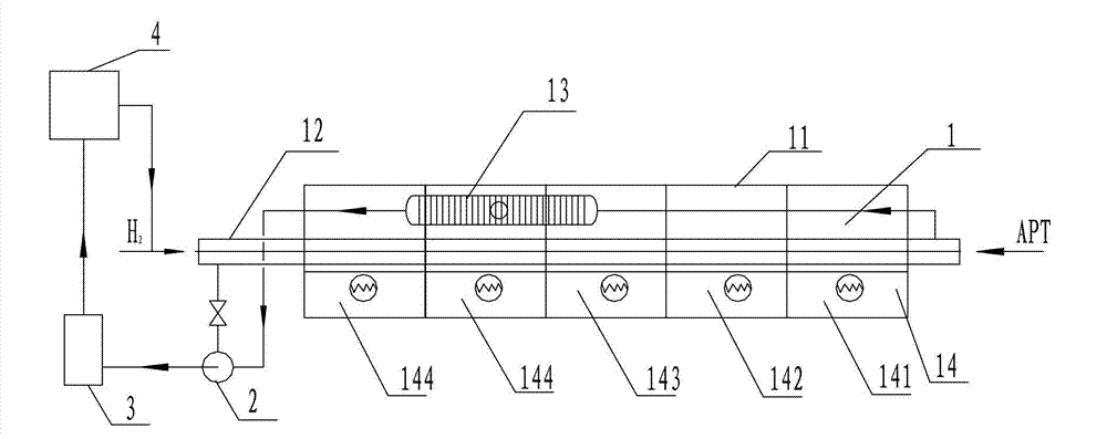 Reduction hydrogen production compound furnace and device and method for ammonium paratungstate tungsten production by using same