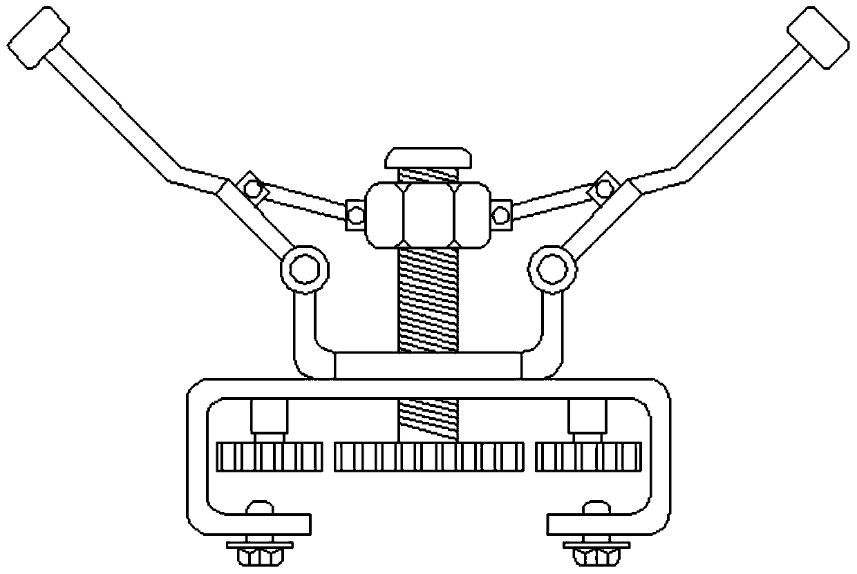 Wheel flaw detector auxiliary device based on gear linkage principle