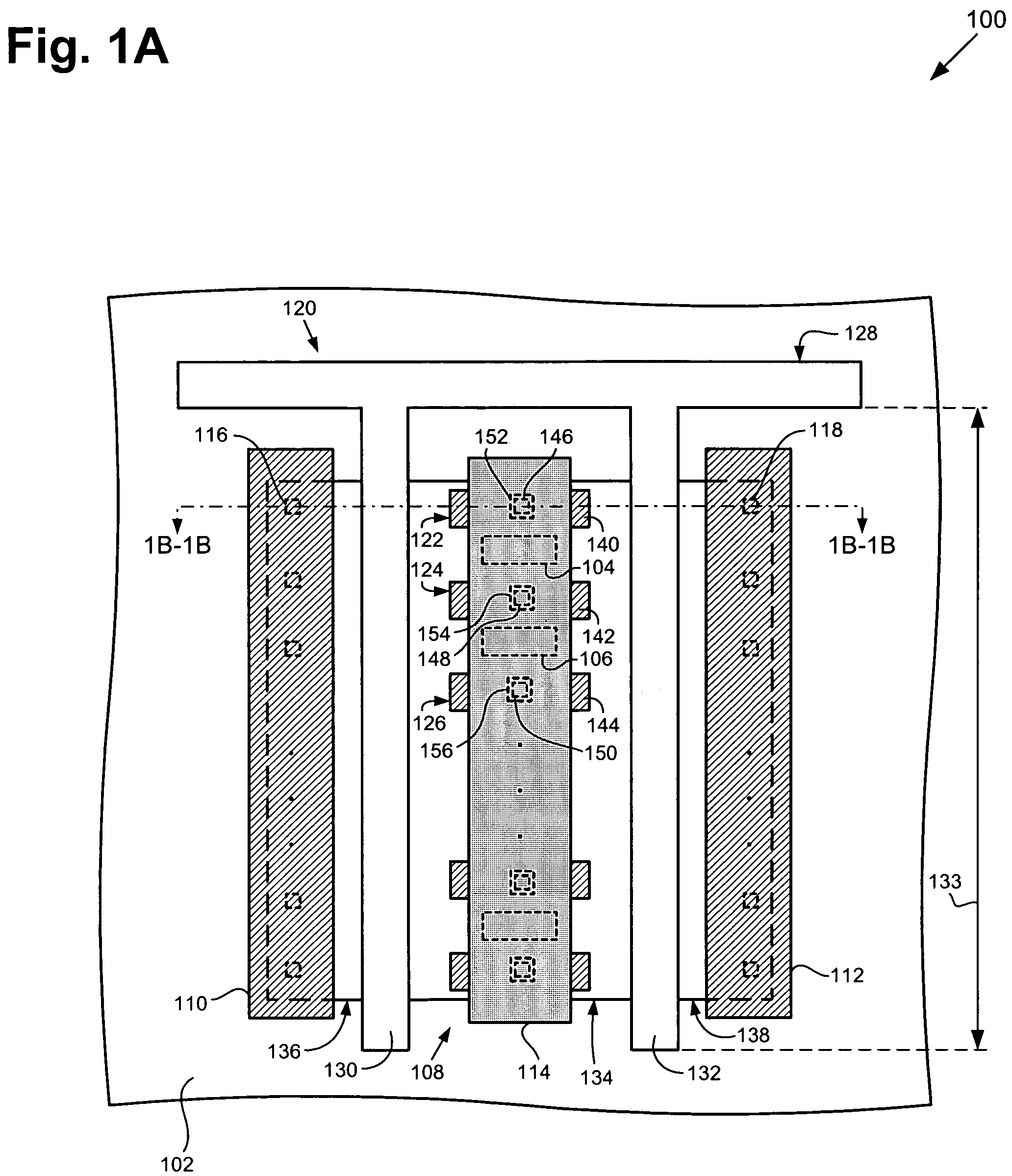 ESD protection structure using contact-via chains as ballast resistors