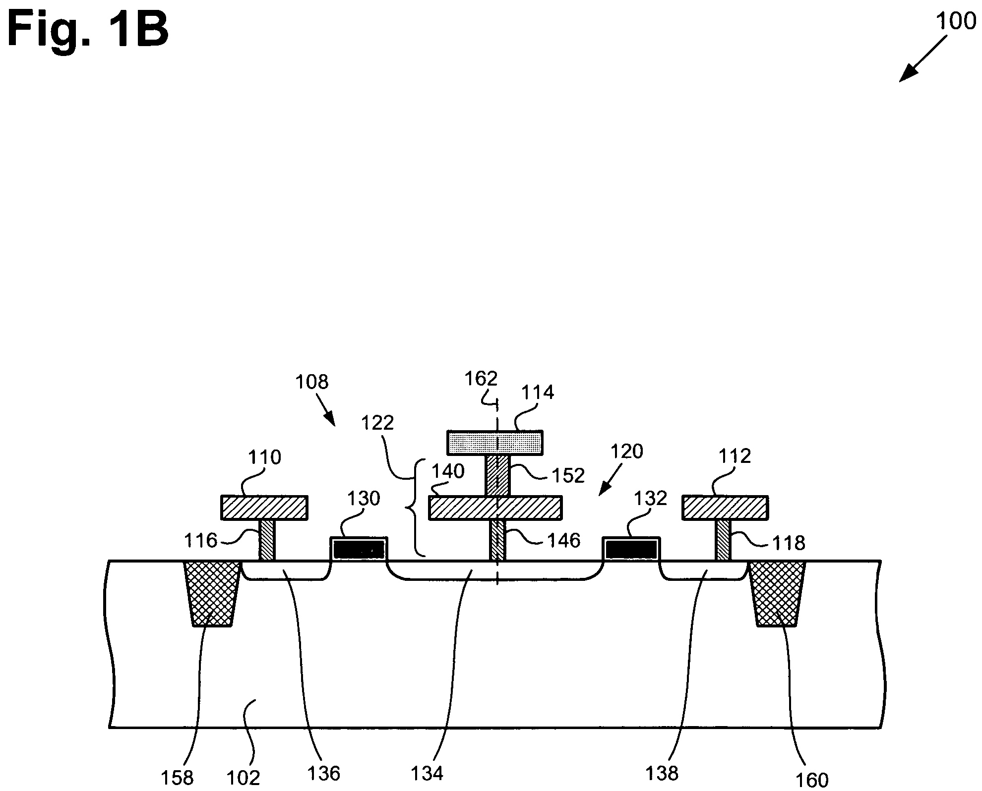 ESD protection structure using contact-via chains as ballast resistors