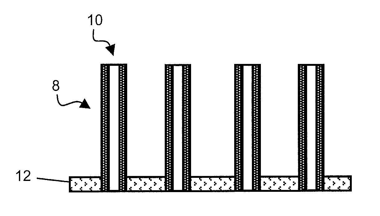 Array of metallic nanotubes