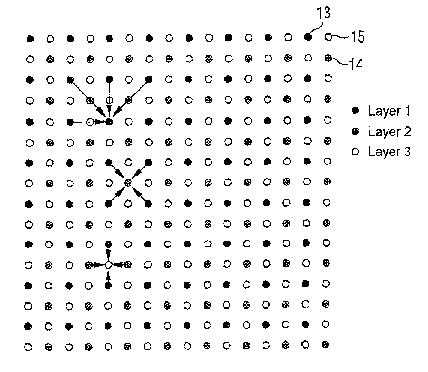 Method and device for picture compression using a plurality of sampling patterns