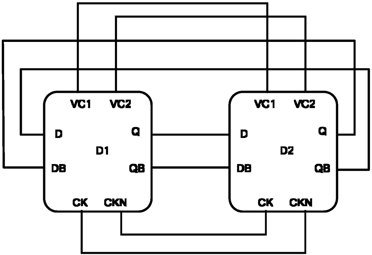 Latch, two-frequency divider circuit based on current mode logic and frequency divider