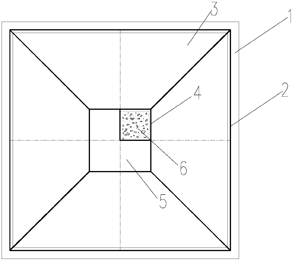 Large excavation anticorrosion foundation of transmission line tower, and construction method