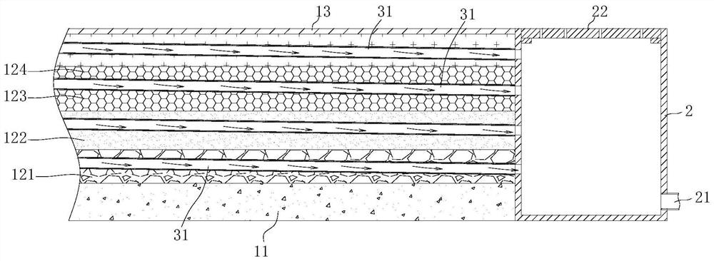 Colored concrete garden road with water permeability and construction method thereof