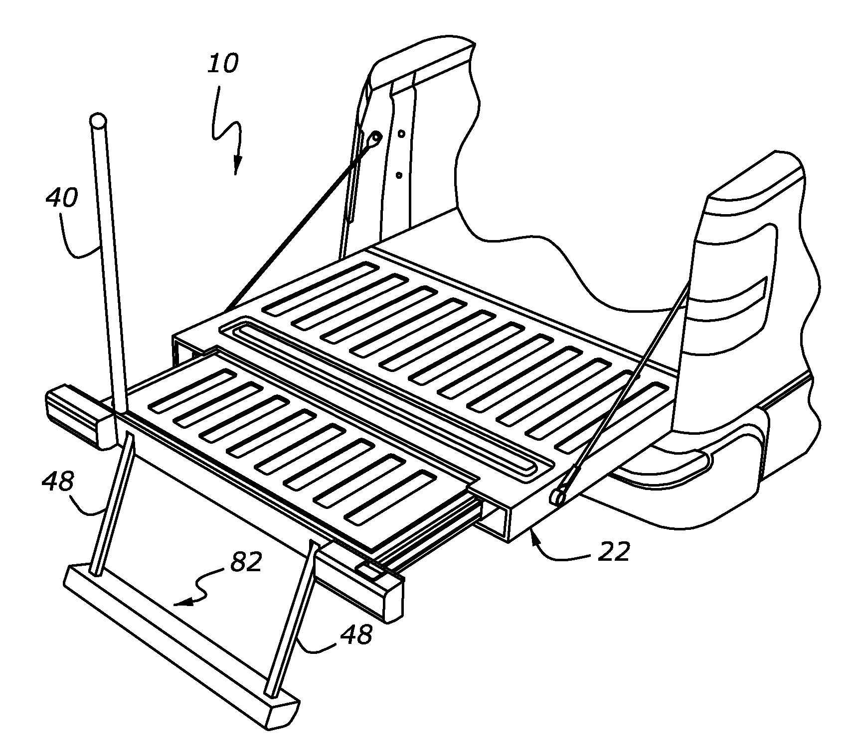 Integrated ratcheting tailgate extender