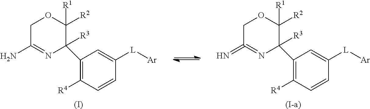 5-(3-aminophenyl)-5-alkyl-5,6-dihydro-2h-[1,4]oxazin-3-amine derivatives