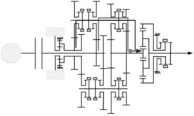 Multi-degree-of-freedom power gear-shifting parallel form hybrid power multi-gear speed changing box