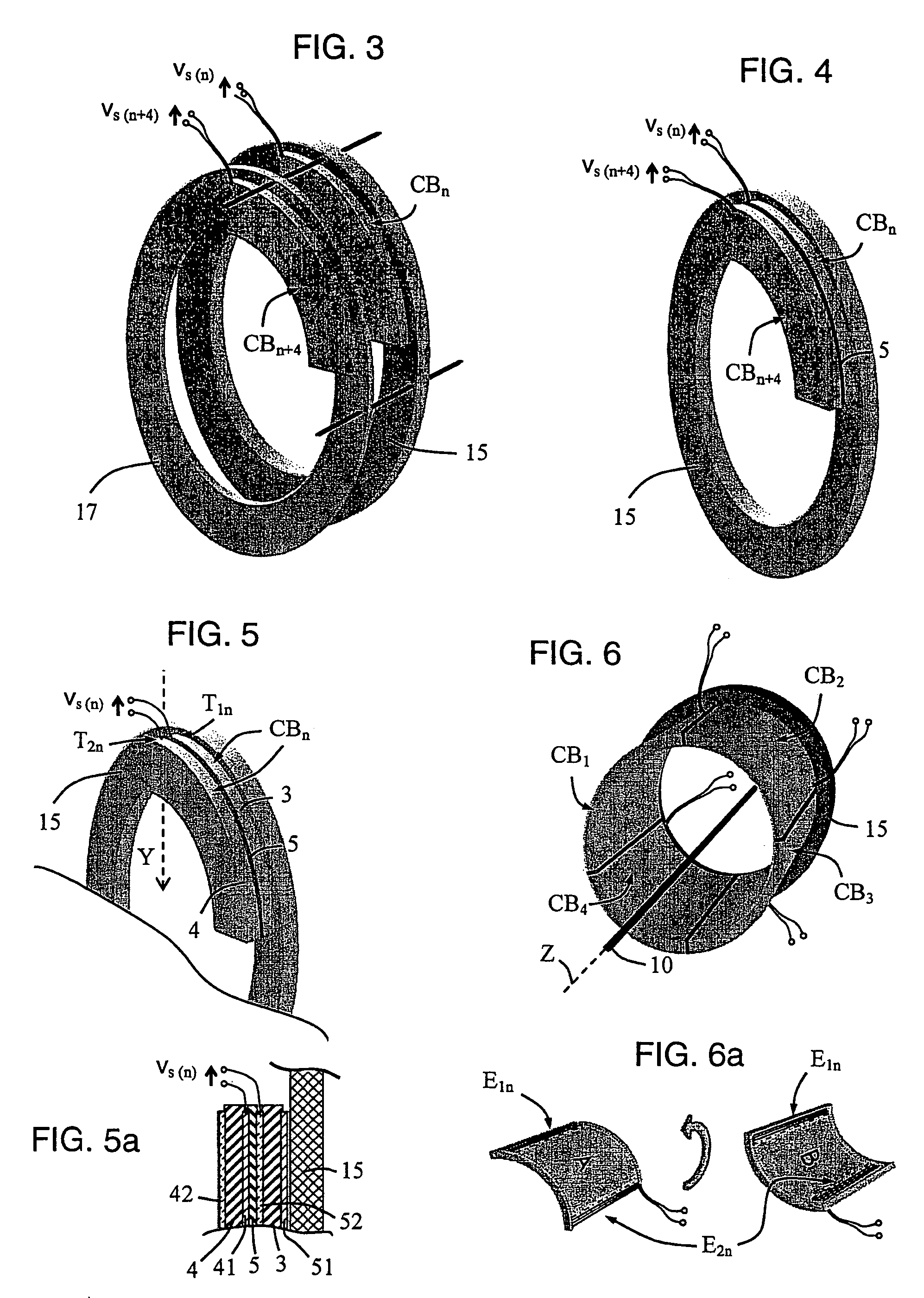 Current transformer with rogowski type windings, comprising an association of partial circuits forming a complete circuit