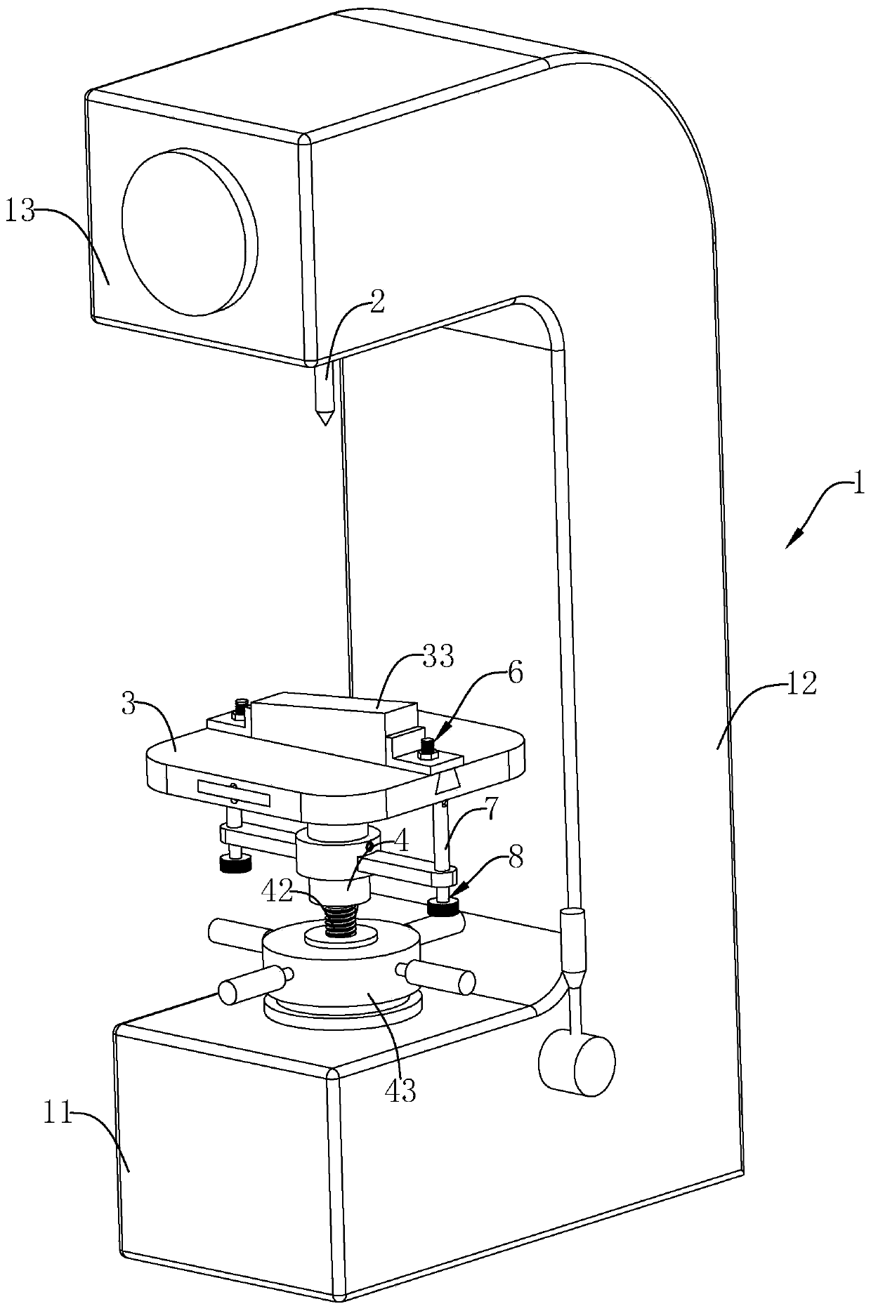 Rockwell hardness tester with function of adjusting angle of measuring platform