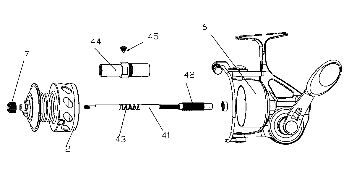 Line winding-up mechanism of spinning type fishing line reel