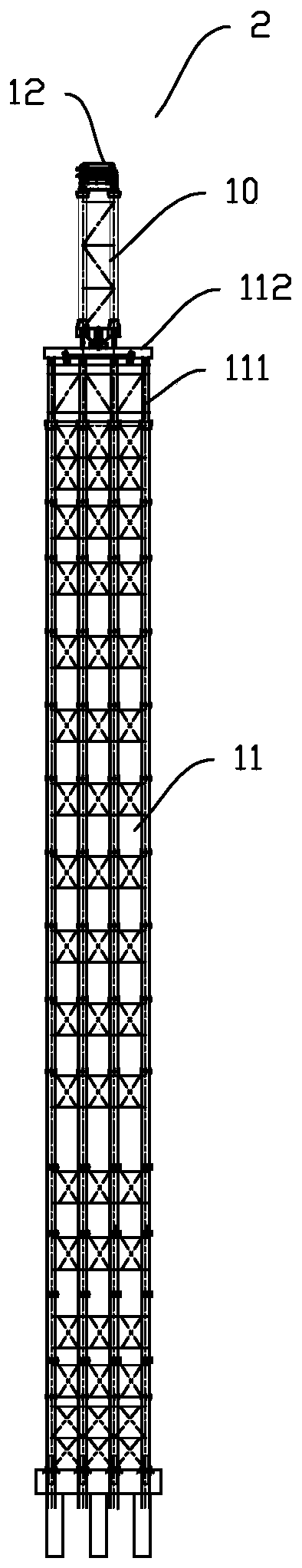 Construction method of asymmetric cable crane