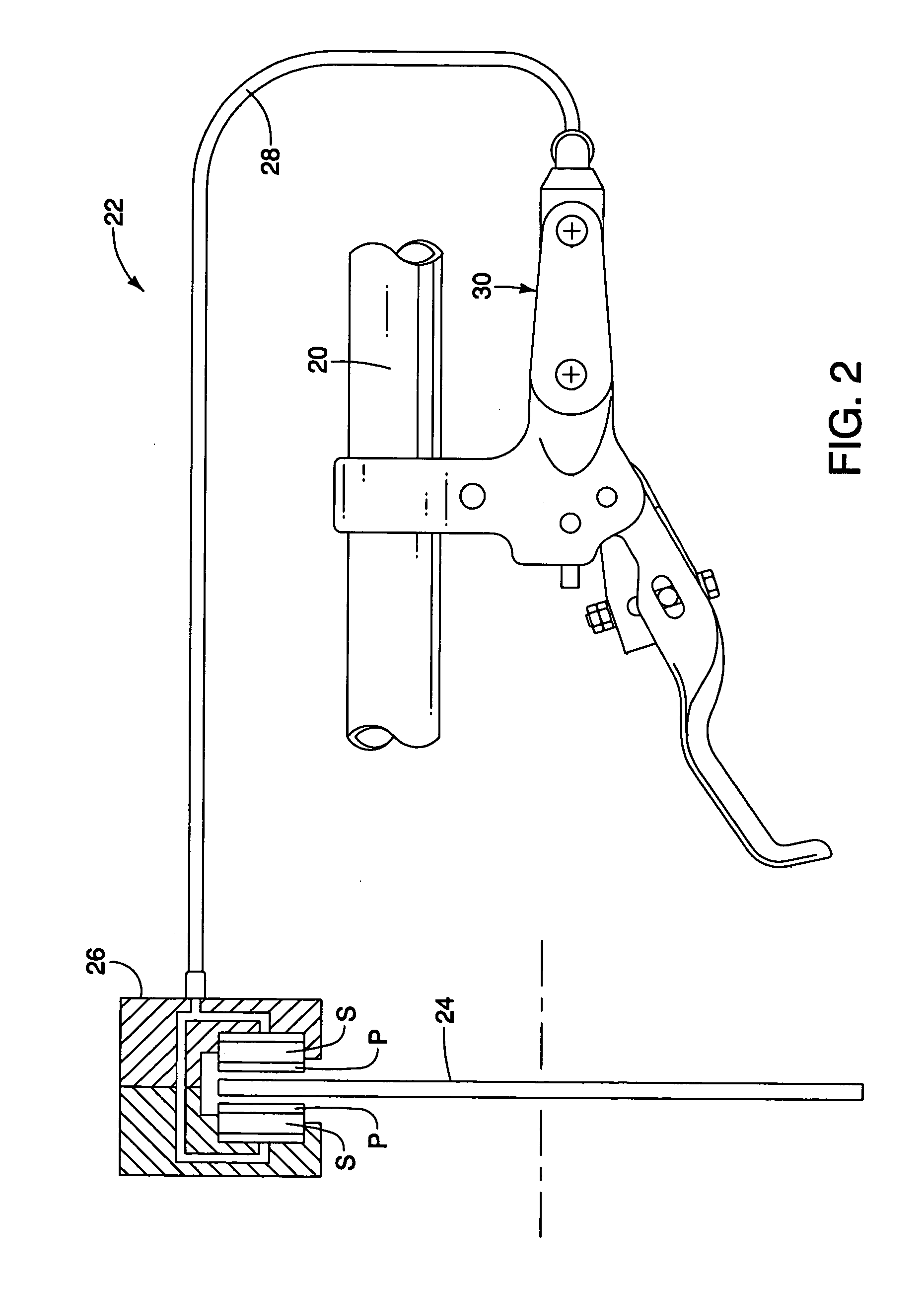 Bicycle hydraulic brake accentuate device