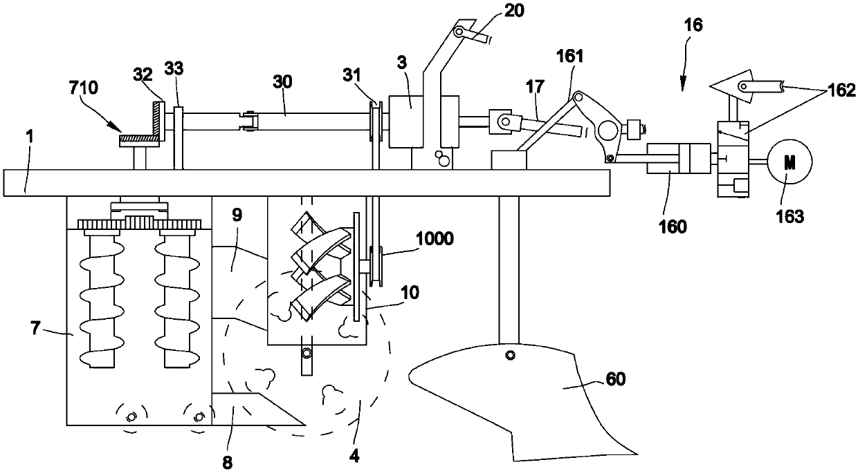 Grape vine burying machine