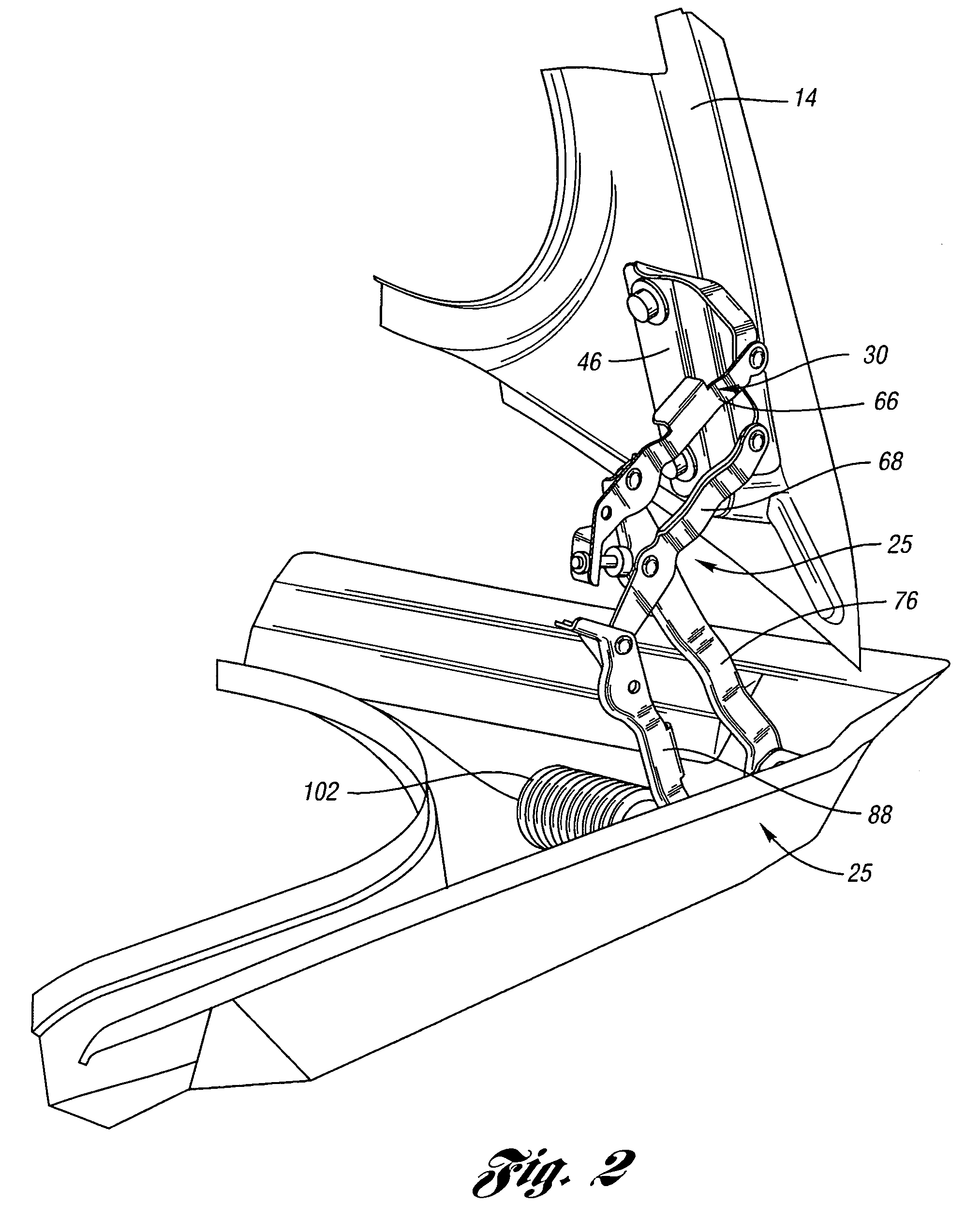 Gutter mounted deck lid hinge