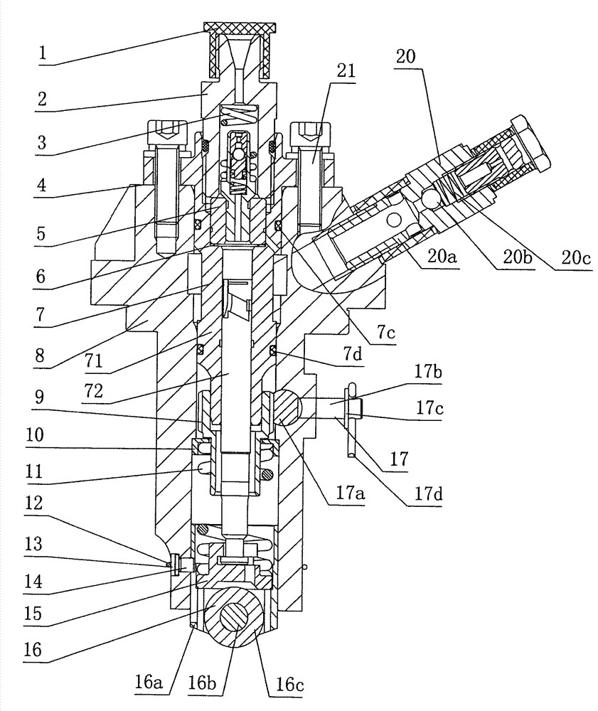 Double-cylinder line-up fuel injection pump for diesel engine