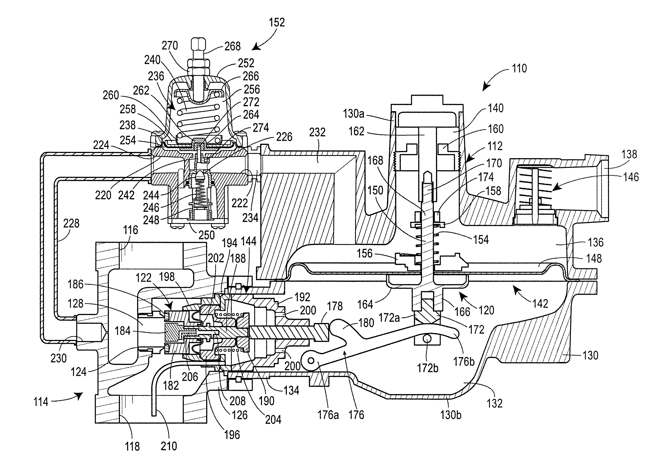 Pressure loaded service regulator with pressure balanced trim