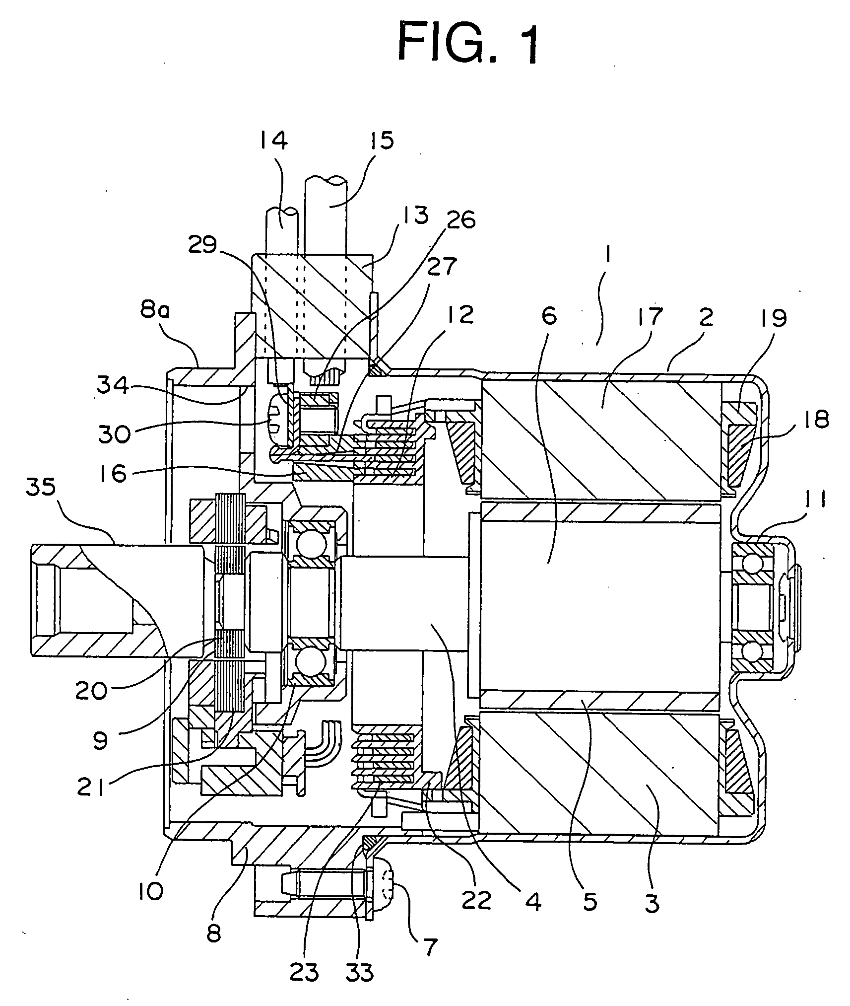 Motor for electric power steering apparatus