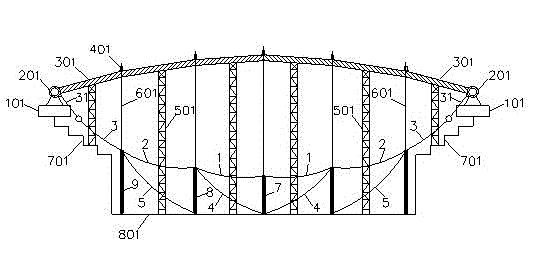 Installation method for steel reticulated shell and cable dome combined structure